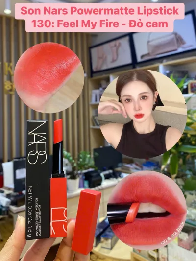 Son Thỏi Lì Cao Cấp Na Power Matte Lipstick Rouge À Lèvres Ultra Mat - 130 Feel My Fire (Đỏ cam)