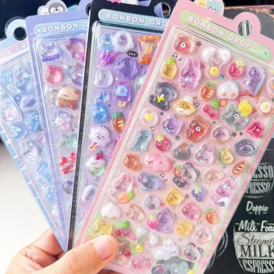 lichee1🌷Sticker 3D nổi dễ thương hoạ tiết đẹp mắt dễ thương trang trí sổ, vở laptop