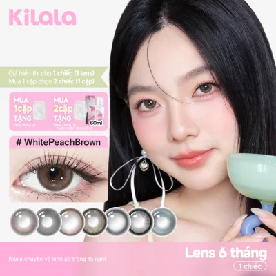 Kính áp tròng Kilala màu nâu Bright Amber/ Pearly Grey/lens cận 6 tháng DIA 14.2-14.5mm có độ (0-7) [Giá 1 chiếc lens ]