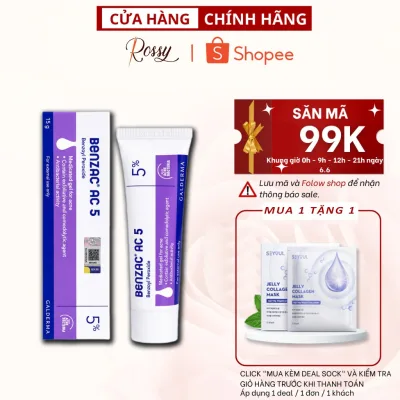 Chấm mụn Benzac AC 5 Benzoyl Peroxide 5% 15g PHÁP Gel chấm mụn bọc mụn đầu trắng mụn viêm