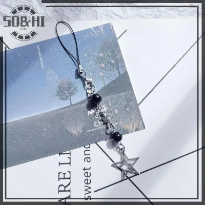 Dây đeo điện thoại hình ngôi sao tối giản thời trang SD&HI Dây đeo điện thoại bằng kim loại Y2k Dây điện thoại di động cho bé gái Mặt dây chuyền móc khóa (vn)