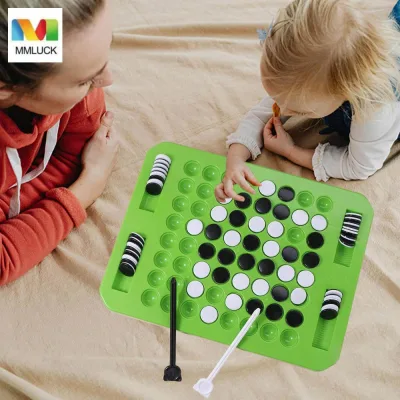 MMLUCK Flip Black White Chess Board, Touch Flip Tabletop Game Kid Overturn Chess, Parent-Con Montessori Portable Reversi Strategy Board Game Party Game