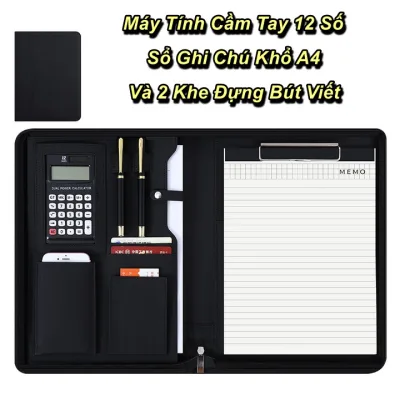 Túi Da Đựng Hợp Đồng Lên Kế Hoạch Tài Chính FIANACIAL Leather Bag Kèm Máy Tính Size A4 🔰Phụ Kiện Thuận Lợi🔰