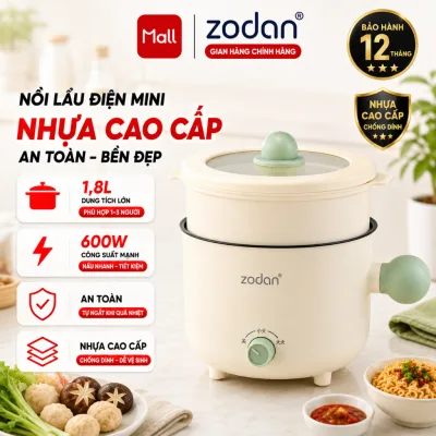 Nồi Lẩu Điện Mini, Nấu Mì 2 Tầng Kèm Giá Hấp Đa Năng Nướng, Luộc, Chống Dính