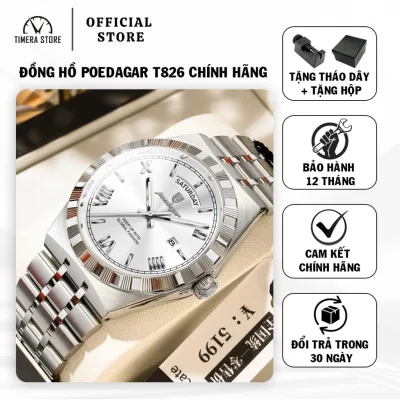 Genuine Poedagar T675 Men's Watch, Men's Quartz Watch, Waterproof Luminous Stainless Steel Men's Watch