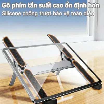 Đặt Giá đỡ Laptop 287 Nhôm [Tương thích đa năng cho Laptop & Máy tính bảng] — Thiết kế màu Xám Nòng súng & Bạc Ánh trăng: Hỗ trợ vững chắc, nâng cao sự thoải mái
