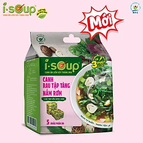 Canh Rau Tập Tàng Nấm Rơm Ăn Liền ISOUP 35g 05 Viên - Viên Canh Ăn Liền Sấy Thăng Hoa