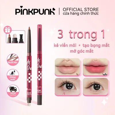 Bút Chì Kẻ Viền Môi PinkPunk 4 in 1 kẻ Bọng Mắt Mở Góc Mắt Tạo Khối Mũi Sáp Kết Cấu Căng Mọng 0.25g