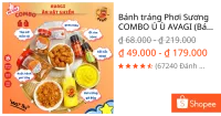Bánh tráng Phơi Sương COMBO Ú Ù AVAGI (Bánh tráng, Tóp mỡ, túi Bơ, Ruốc hành phi, sốt tắc, ớt rim)