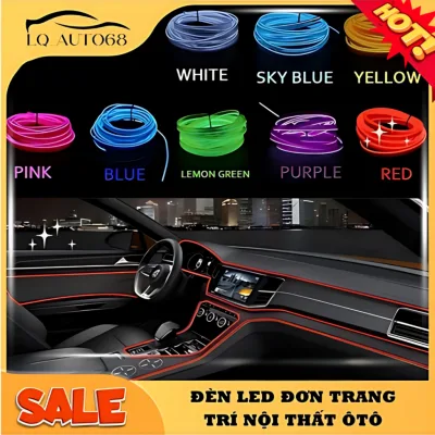 Đèn led ô tô dài 5m trang trí nội thất xe ô tô tiện lợi,lắp đặt dễ dàng, đèn led nội thất ô tô