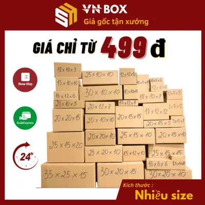 Combo 10 hộp carton đóng hàng nhiều kích thước hộp giấy ship cod to đựng mỹ phẩm, phụ kiện - VN Box