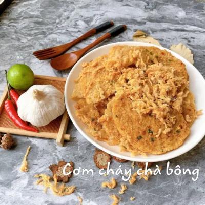 Cơm cháy mắm hành lắc chà bông loại 1 hũ 300g thơm ngon giòn rụm - Đồ ăn vặt SUSUTOSHOP