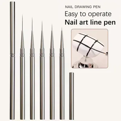 Bộ 5 Cọ Vẽ Nail, Bút Kẻ Móng Tay Kiểu Pháp, Sợi Siêu Mảnh, Dụng Cụ Vẽ Nail Nghệ Thuật