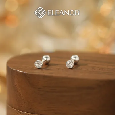 Bông tai nữ chuôi bạc 925 Eleanor Accessories đính đá phụ kiện trang sức khuyên tai mini 10701