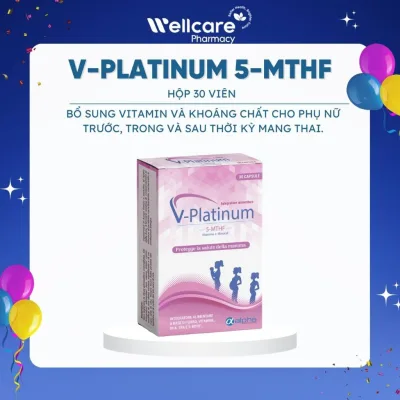 V-PLATINUM 5-MTHF - Bổ Sung Vitamin Và Khoáng Chất Cho Phụ Nữ Trước, Trong Và Sau Thời Kỳ Mang Thai.