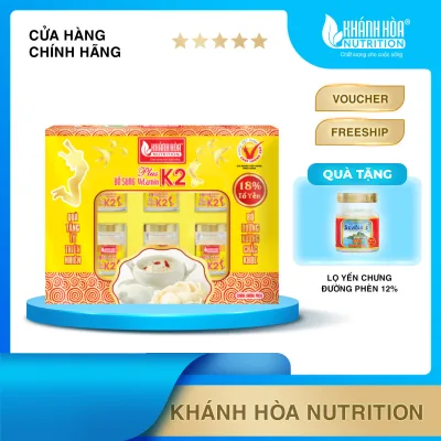 Nước Yến Sào 18% Tổ Yến Chưng Đường Phèn/ Không Đường Bổ Sung Vitamin K2 - Khánh Hòa Nutrition - (Hộp 6 lọ x 70ml)