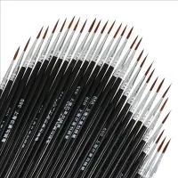 Hai mươi món Đồ dùng nghệ thuật Vẽ tay Bút móc mỏng, Dụng cụ vẽ Bàn chải Nylon Tranh Acrylic, Điểm nhấn: Bàn chải tròn + Bàn chải Filbert + Bàn chải chi tiết