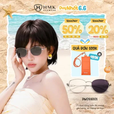 Hmk Eyewear Cat Eye Color Changing Glasses Fashionable Thin and Lightweight Metal Frame Anti-Uv Anti-Rust - Dm255001 X Dm25080