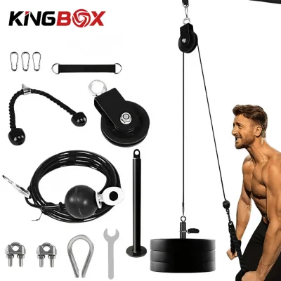 Bộ dây cáp ròng rọc tập Xô Lưng Tay Vai, Thiết bị tập Gym tại nhà đa năng, Phụ kiện kéo cáp tập Gym