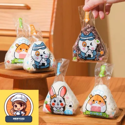 100 Túi cơm tam giác hình nắm âm nhạc sôi động siêu cute