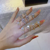 𝗡𝗵𝗮̂̃𝗻 tròn nữ hột đính đá cz nhân tạo siêu sáng bền màu Kami
