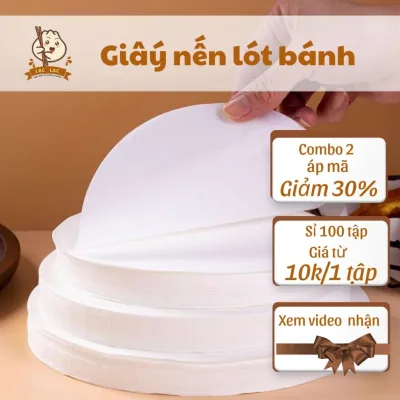 Giấy nến chống dính hai mặt lót đế bánh bao, pizza, dimsum