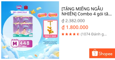 [TẶNG MIẾNG NGẪU NHIÊN] Combo 4 gói tã quần Bobby Siêu Khô Thoáng - 100% Thoáng Khí Mega Jumbo M112/L96/XL84/XXL76