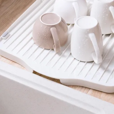 Convenient 2-Sided Dish Drainer, Dish Basket Helps Dishes Dry Quickly, Keeps Clean, Smart Kitchen Utensils
