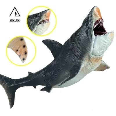 SKJK Megalodon Nhân Vật Hành Động, Mô Phỏng Mô Hình Động Vật Đại Dương Hàm Di Động, Giáo Dục Sinh Học Thế Giới Biển Thực Tế Bộ Sưu Tập Hình Cá Mập Lớn