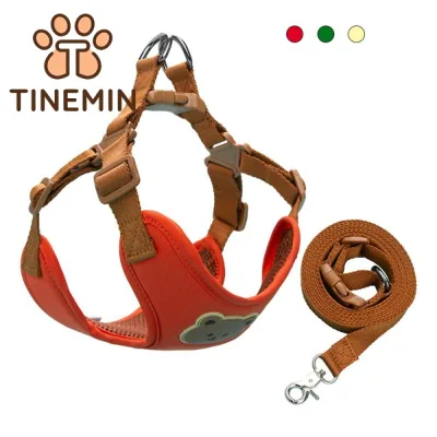 TINEMIN Có thể điều chỉnh Dây dắt chó Nhẹ Thoáng khí Áo vest có dây đai Phụ kiện thú cưng Dễ sử dụng Cần thiết cho thú cưng Chó Nhỏ Trung Bình