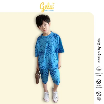 Bộ áo thun phông quần lửng cotton Gelu kids cho bé trai thấm hút mồ hôi mát mẻ mùa hè cho trẻ từ 9-25kg B198