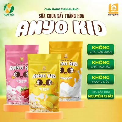 Sữa Chua Sấy Anyo Kid Nhiều Vị Trái Cây Viên Tròn Chống Hóc Giàu Vitamin Và Khoáng Chất 20Gram/Gói