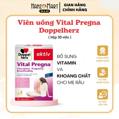 Viên uống vitamin Doppelherz Vital Pregna bổ sung vitamin và khoáng chất cho bà bầu (Hộp 30 viên)