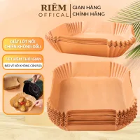 Giấy Lót Nồi Chiên Không Dầu Lò Vi Sóng Set 50 Miếng Vuông Khay Giấy Nến Vàng Đựng Thực Phẩm RIEM
