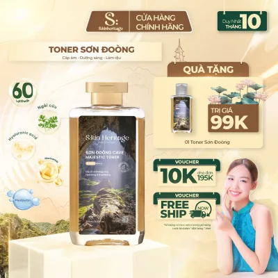 Son Dong Toner Moisturizes Skin, Soothes and Balances Moisture for Oily and Acne-Prone Skin Skin Heritage Provides up to 60 Beneficial Bacteria 55ml & 273ml
