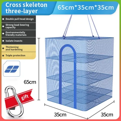 Food Drying Cage, Drying Fish Cage Anti-Flies, Mosquitoes, Insects Made of PE Mesh, Folding, Hanging, Multi-purpose, Easy to Clean, Compact