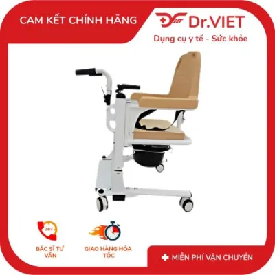 Xe lăn nâng hạ bệnh nhân đa năng có bô vệ sinh – khung thép chắc chắn, hỗ trợ di chuyển và chăm sóc tại nhà