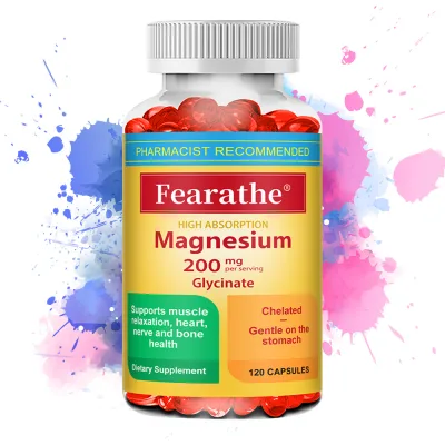 Fearathe Magnesium Glycinate Functional Food Supplement for Men and Women: Supports Natural Sleep, Bone and Joint Health, Boosts Immunity, Improves Mood, Heart Health, and Muscle Recovery.