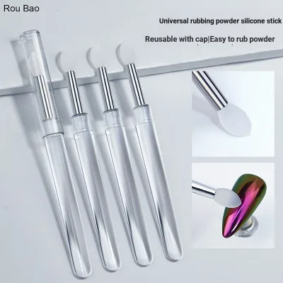 Rou Bao Móng Tay Trong Suốt Silicon Dính Gương Bột Phấn Mắt Di Động Đa Năng Bàn Chải DIY Móng Tay Nghệ Thuật Dụng Cụ Làm Móng Tay
