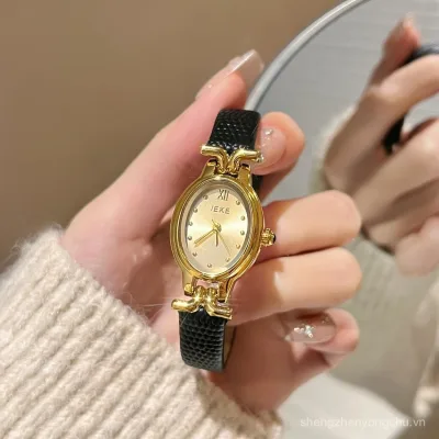 đồng hồ nữ cao cấp đồng hồ nữ kim loại đồng hồ nữ da Đồng hồ Thời Trung Cổ IEKE tại chỗ Đồng hồ nữ thời trang sang trọng nhẹ nhàng cao cấp dây da nhỏ gọn khí chất Đồng hồ nữ chính hãng Retro