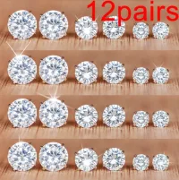 [HCM]Bộ 12 Đôi Bông Tai Đính Đá Zircon Lấp Lánh  Nữ Tính Sang Trọng 12BTZIRCON15