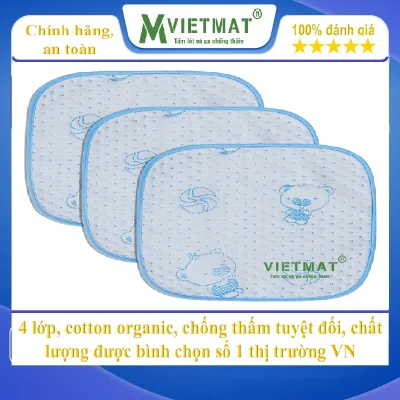 Combo 3 tấm 30x30cm - Tấm lót chống thấm cho bé VIETMAT lót mông thay tã, siêu hút nước, mềm êm, giặt máy lâu bền