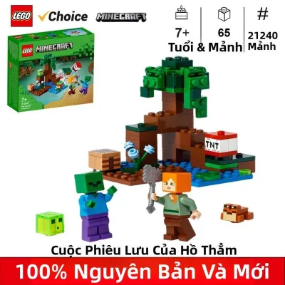 Bộ Đồ Chơi LEGO Minecraft 21240 Adventures In The Swamp Với Các Nhân Vật Alex Và Zombie 65 Món Quà Tặng Sinh Nhật Cho Trẻ Em