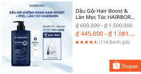 Dầu Gội Hair Boost & Lăn Mọc Tóc HAIRBORN, Hỗ Trợ Mọc Tóc,Chăm Sóc Nang Tóc Khỏe 450gr