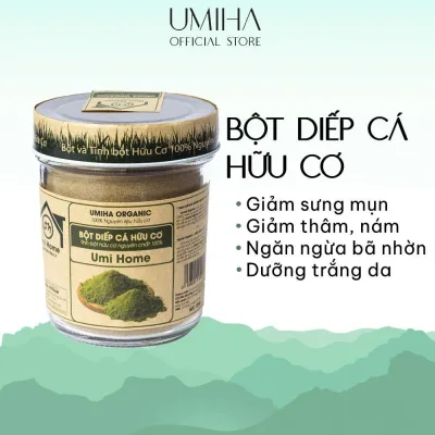 Bột Diếp Cá hữu cơ UMIHOME nguyên chất 135g làm đẹp thiên nhiên dùng đắp mặt nạ loại bỏ mụn giúp trắng mịn da hiệu quả