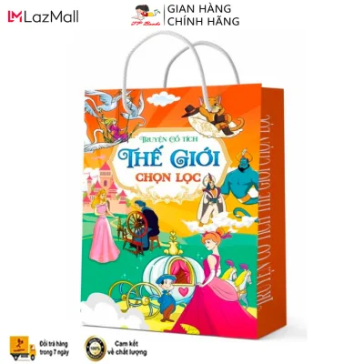 Book-set of 8 selected fairy tale series in English Vietnamese with children's reading files (with storage bag)