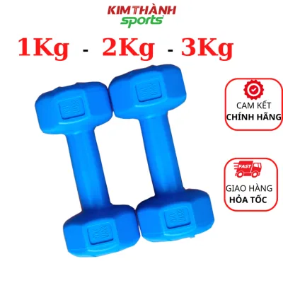 Tạ tay 1kg 2kg 3kg bát giác cho bé cho nữ tập gym vỏ bọc nhựa lõi tạ có thanh thép chống gãy cao cấp - KIM THÀNH SPORT
