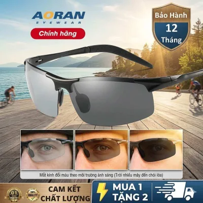 Men's Color-Changing Sunglasses, Polarized Fashion Glasses for Day and Night Wear for Men and Women, Aoron 8177, Magnesium Aluminum Frame (1 Year Warranty)