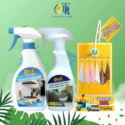 Combo Multi-Purpose Kitchen Cleaner, Super Clean Pot and Pan Cleaner, Bathroom Calcium Scale Remover, Stainless Steel Shower Glass Cleaner, Toilet Yellow Stain Remover 4g Dr.C