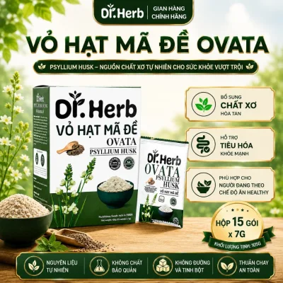 Vỏ hạt mã đề Ovata Premium hộp 7gx15 gói